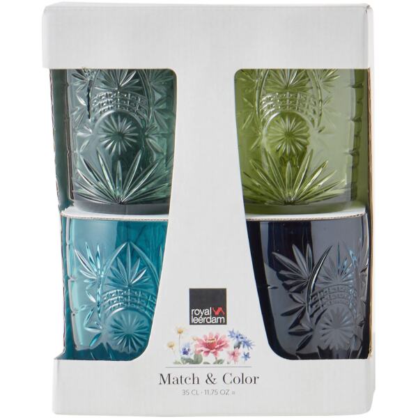 COLOURED GLASSES MIXED SET 4 - ROYAL LEERDAM