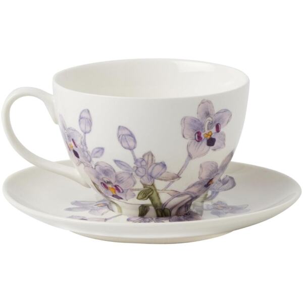 CUP AND SAUCER ROYAL BOTANIC ORCHID LILAC - MAXWELL & WILLIAMS