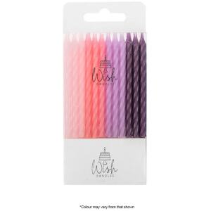 CANDLE SPIRAL PINK/PURPLE 24PK - WISH