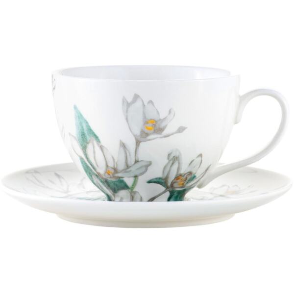 CUP AND SAUCER ROYAL BOTANIC ORCHID WHITE - MAXWELL AND WILLIAMS