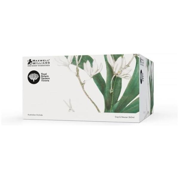 CUP AND SAUCER ROYAL BOTANIC ORCHID WHITE - MAXWELL AND WILLIAMS - Image 2
