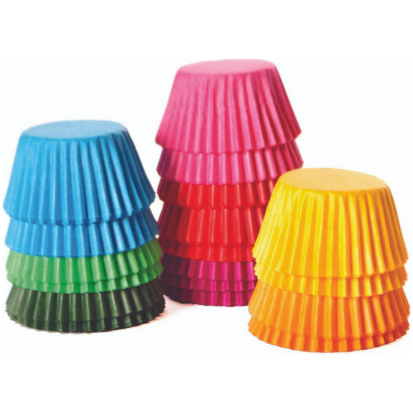 CUPCAKE CASES SMALL ASSORTED COLOURS 80 PK - ROBERTS