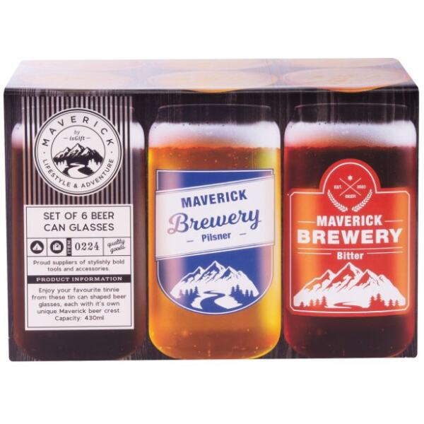 BEER CAN GLASS SET 6 - MAVERICK - Image 2