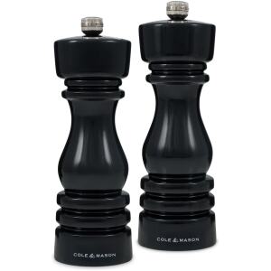 SALT & PEPPER GRINDERS LONDON BLACK GLOSS - COLE & MASON