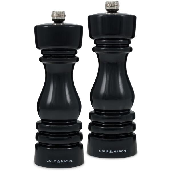 SALT & PEPPER GRINDERS LONDON BLACK GLOSS - COLE & MASON