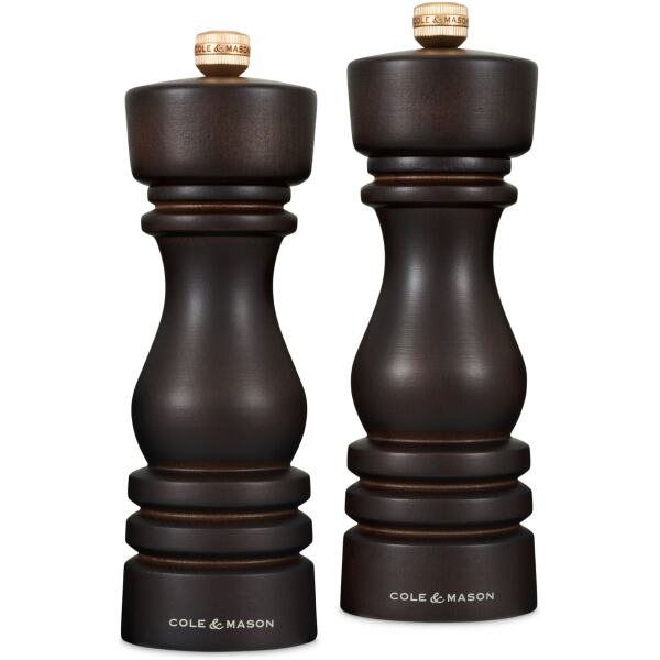 SALT & PEPPER GRINDERS LONDON DARK WOOD - COLE & MASON