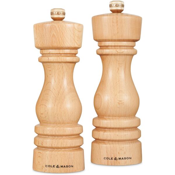 SALT & PEPPER GRINDERS LONDON NATURAL BEECH - COLE & MASON