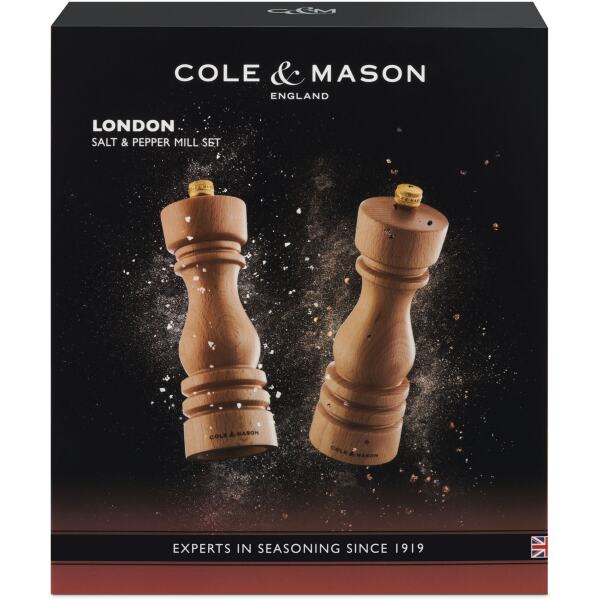 SALT & PEPPER GRINDERS LONDON NATURAL BEECH - COLE & MASON - Image 3