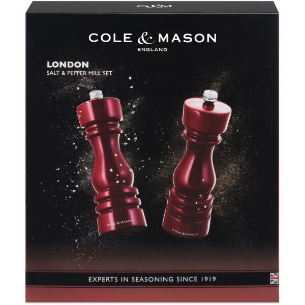 SALT & PEPPER GRINDERS LONDON GLOSS RED - COLE & MASON - Image 2