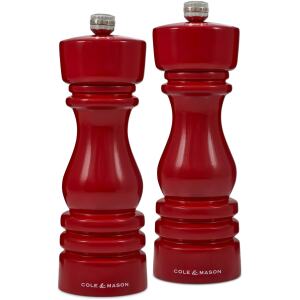SALT & PEPPER GRINDERS LONDON GLOSS RED - COLE & MASON