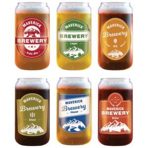 BEER CAN GLASS SET 6 - MAVERICK