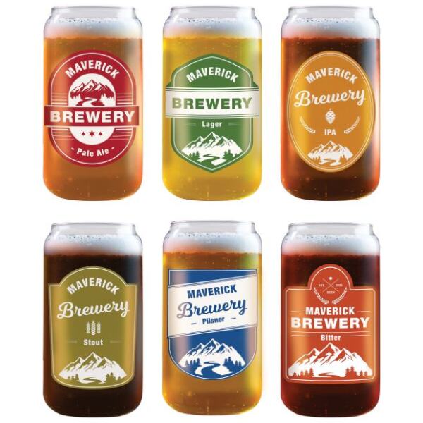 BEER CAN GLASS SET 6 - MAVERICK