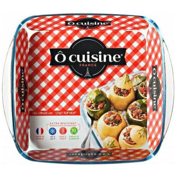 ROASTER SQUARE GLASS 25X22X7CM 2.5L - O'CUISINE - Image 2
