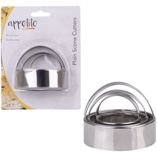 SCONE CUTTERS PLAIN WITH HANDLE SET 3 - APPETITO