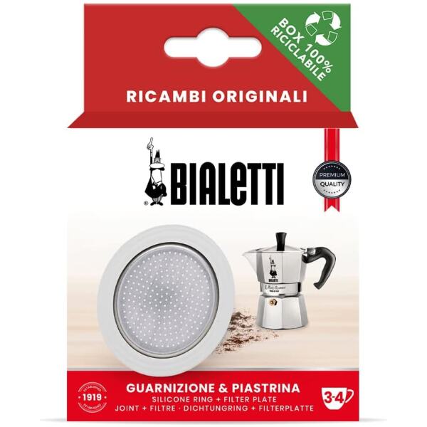 SILICONE GASKET AND FILTER FOR ALUMIUM STOVETOP 3-4 CUP - BIALETTI