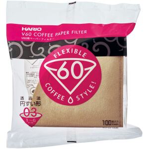 COFFEE FILTER PAPERS V60 1-6 CUP NATURAL - HARIO