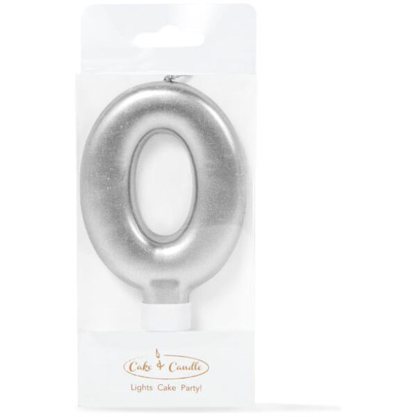 CANDLE METALIC SILVER 0 - CAKE & CANDLE