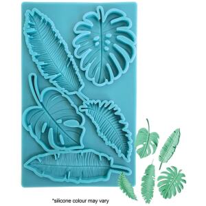 SILICONE MOULD TROPICAL LEAVES LRG