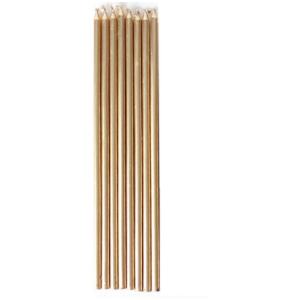 CANDLE TAPERED GOLD 38CM 12PL