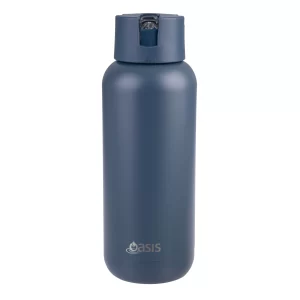 WATER BOTTLE MODA CERAMIC LINED 1LTR INDIGO - OASIS
