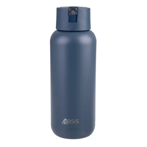 WATER BOTTLE MODA CERAMIC LINED 1.5LTR INDIGO - OASIS