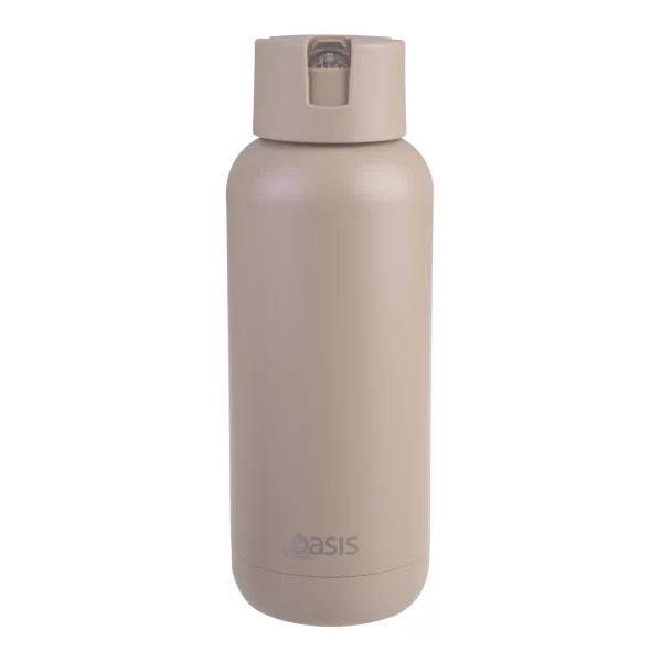 WATER BOTTLE MODA CERAMIC LINED 1LTR LATTE - OASIS