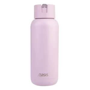 WATER BOTTLE MODA CERAMIC LINED 1LTR PINK LEMONADE - OASIS