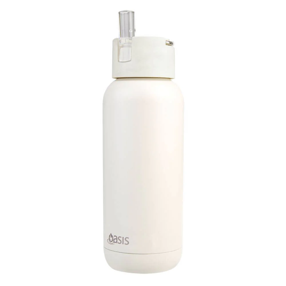 WATER BOTTLE MODA CERAMIC LINED 1LTR ALABASTER - OASIS