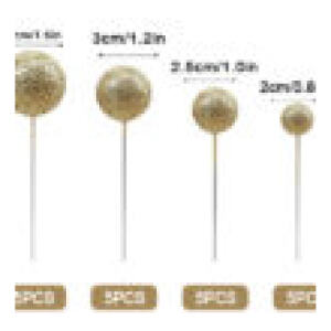 BALL TOPPER GOLD GLITTER 20PC - ICONIC