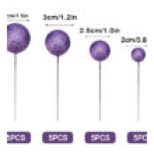 BALL TOPPER PURPLE GLITTER 20PC - ICONIC