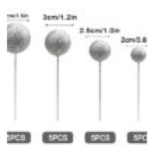 BALL TOPPER SILVER GLITTER 20PC - ICONIC