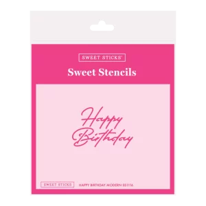 STENCIL - MODERN HAPPY BIRTHDAY - SWEET STICKS