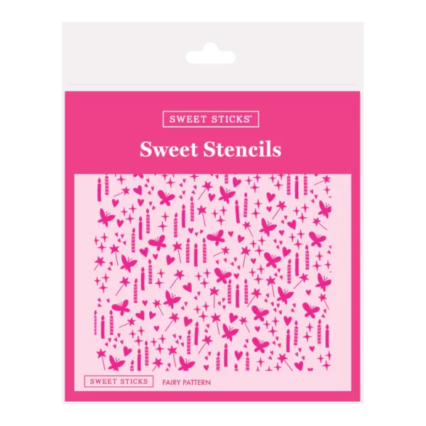 STENCIL - HAPPY BIRTHDAY FAIRY - SWEET STICKS