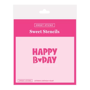STENCIL - BIRTHDAY HEART - SWEET STICKS