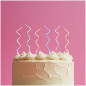 CANDLE PASTEL SWIRLY 13CM - C&C