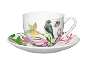LYRIC YELLOW ROBIN CUP AND SAUCER - M&W