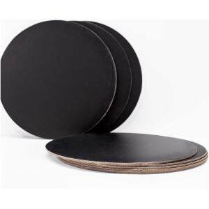 CAKE BOARD CARD 6" ROUND BLACK - LOYAL