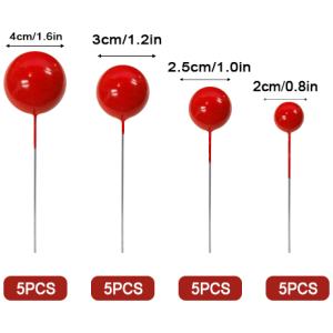 BALL TOPPER RED PEARL 20 PC - ICONIC