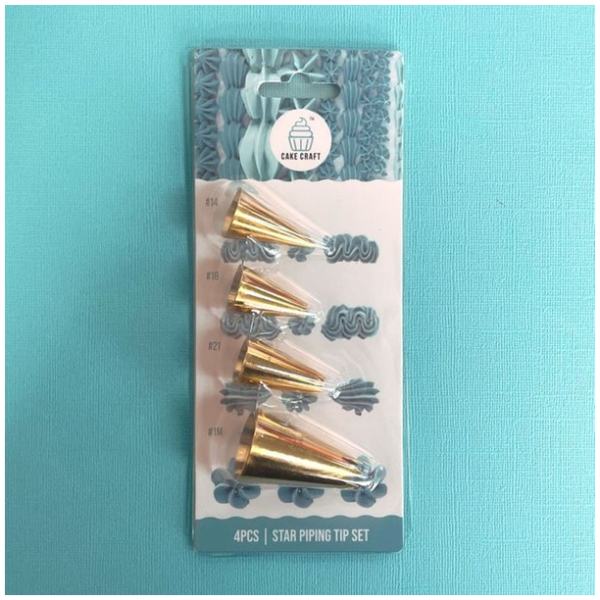 PIPING TIP SET STAR 4PC SET - CAKE CRAFT