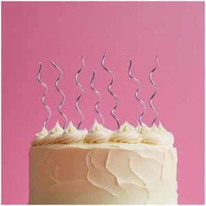 CANDLE SILVER SWIRLY - C AND C