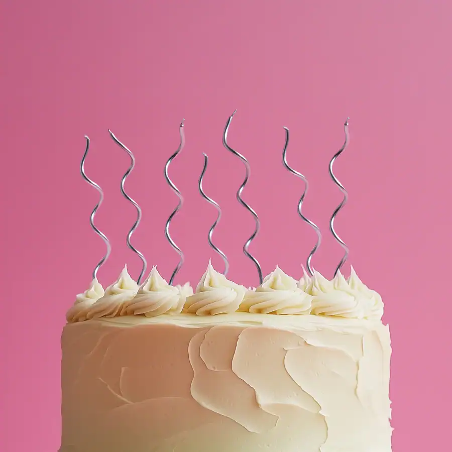 CANDLE SILVER SWIRLY - C AND C