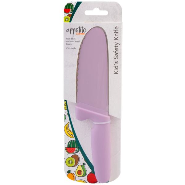 KIDS SAFETY KNIFE PINK SERRATED BLADE - APPETITO