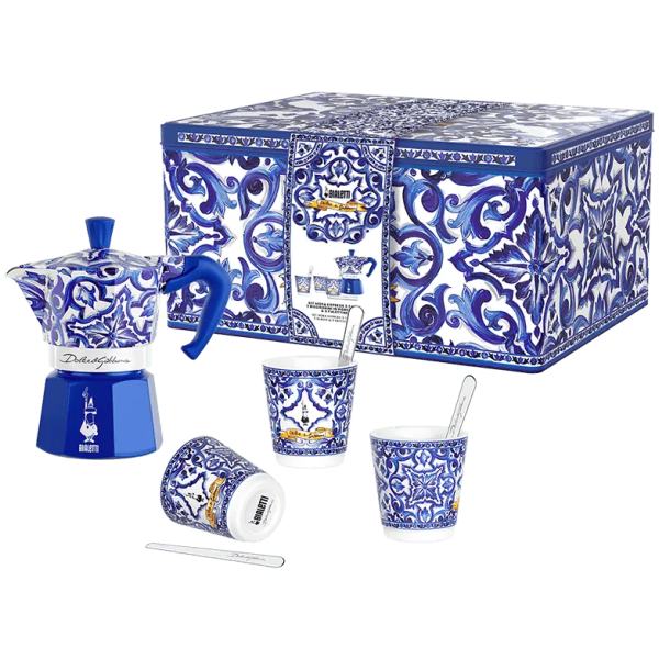 MOKA 3 CUP + CUPS GIFT SET D&G BLUE