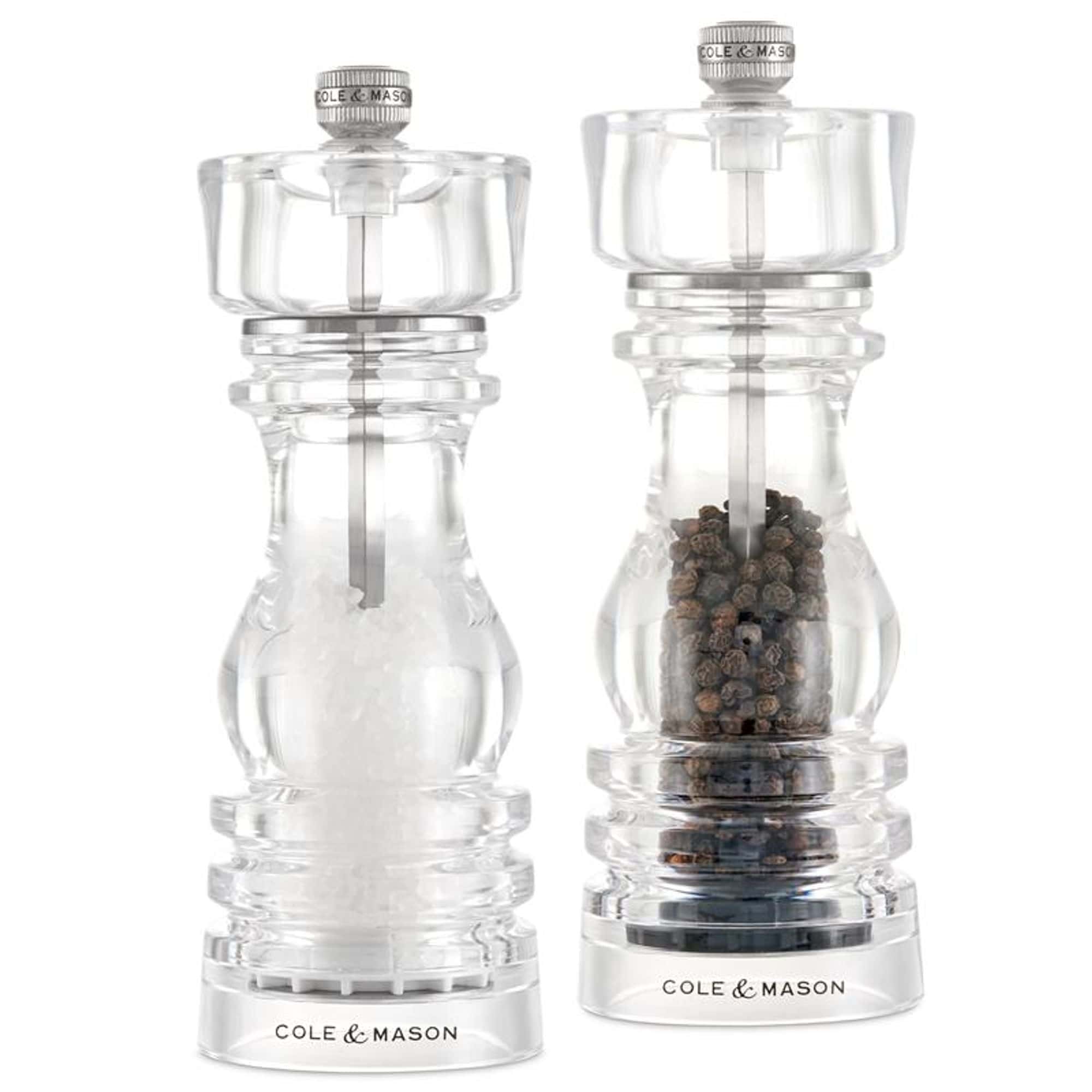 SALT AND PEPPER GRINDER LONDON 180MM ACRYLIC - COLE AND MASON