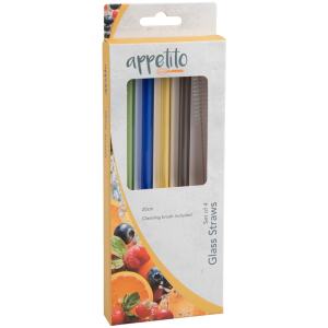 STRAW GLASS SET4 WITH BRUSH - APPETITO