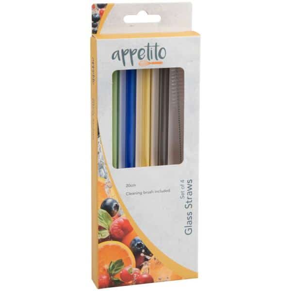 STRAW GLASS SET4 WITH BRUSH - APPETITO