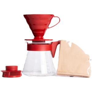 POUR OVER V60 SERVER SET RED - HARIO