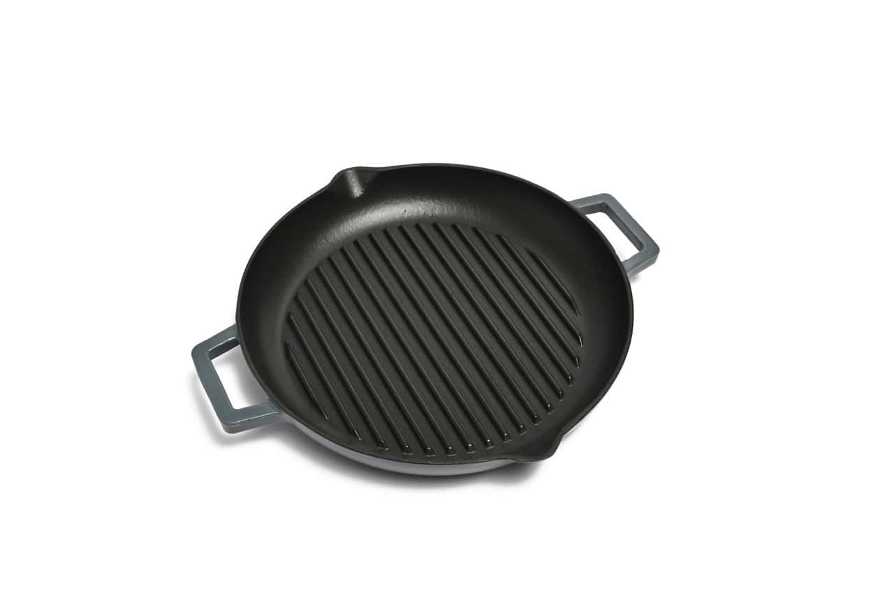 GRILL PAN ENAMEL CAST IRON WARM BLUE 31CM - CLASSICA