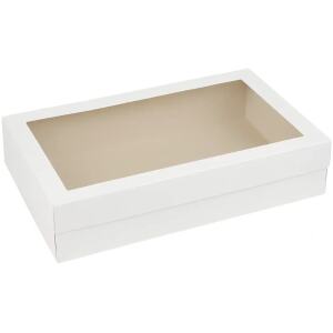 CAKE BOX RECT CLEAR LID 12X18" - ICONIC