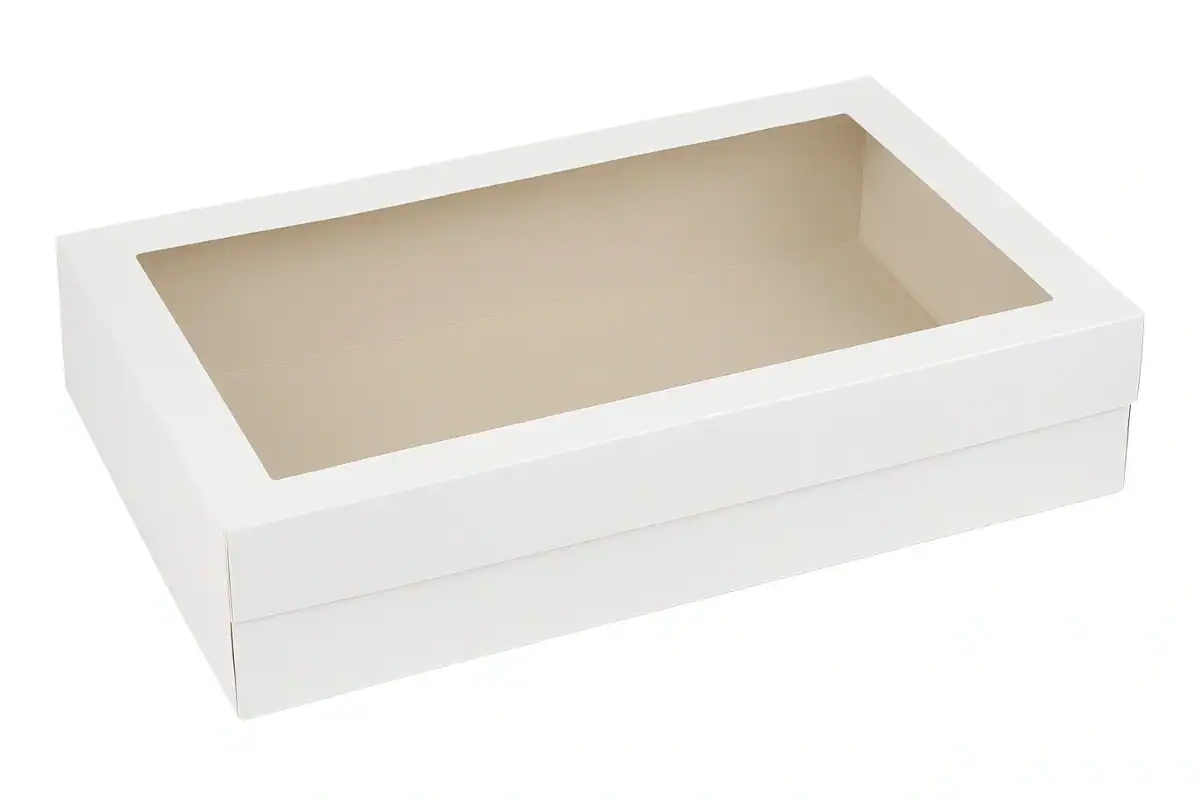 CAKE BOX RECT CLEAR LID 12X18" - ICONIC